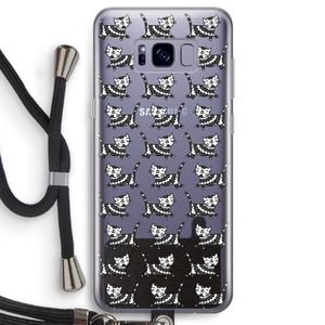 Zwarte poes: Samsung Galaxy S8 Transparant Hoesje met koord