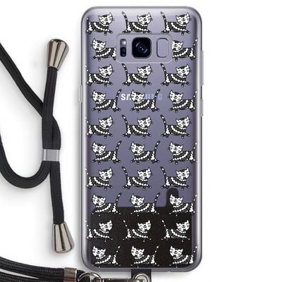 Zwarte poes: Samsung Galaxy S8 Transparant Hoesje met koord
