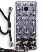 Zwarte poes: Samsung Galaxy S8 Transparant Hoesje met koord