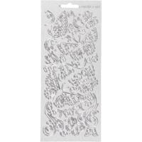 Creativ Company Stickers, vlinders, vel 10x23 cm, zilver, 1 vel