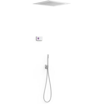 Regendouche set electronisch Tres Shower technology | Inbouw | Thermostaatkraan | 2-weg | Vierkant | Chroom