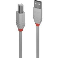 Lindy 36681 0.5m USB A USB B Mannelijk Mannelijk Grijs USB-kabel - thumbnail