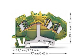 WAGO 781-637 Aardingsklem 6 mm Spanveer Toewijzing: Terre Groen, Geel 50 stuk(s)