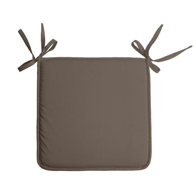 Stof Textile Home stoelkussens - donker taupe - 38 x 38 x 3 cm - voor binnen - vierkant