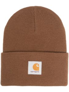 Carhartt WIP bonnet en maille à patch logo - Marron