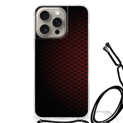 iPhone 15 Pro Max Doorzichtige Silicone Hoesje Geruit Rood iPhone 15 Pro Max Doorzichtige Silicone Hoesje Geruit Rood