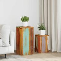 VidaXL Plantenstandaards 2 st massief hergebruikt hout - thumbnail