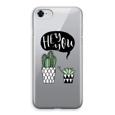 Hey you cactus: iPhone 8 Transparant Hoesje