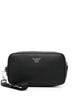 Emporio Armani trousse de toilette zippée à plaque logo - Noir - thumbnail