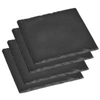 Kesper Pannenonderzetters - 4x stuks - leisteen - 20 x 20 cm