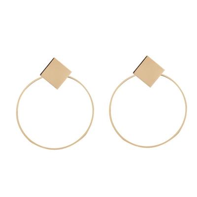 Simple Style Fashion oorbellen vrouwen Square ronde geometrische hangende Earrings(Gold)