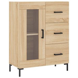 The Living Store-Dressoir-69-5x34x90-cm-bewerkt-hout-sonoma-eikenkleurig - Keukenkast