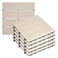 Iber Garden Tuintegel / balkon terrastegels - 6x - beige - composiet - 30 x 30 cm - vlonder