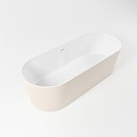 Vrijstaand bad Mondiaz Noble | 180x75 cm | Solid surface | Ovaal | Linen - Talc Vrijstaand bad Mondiaz Noble | 180x75 cm | Solid surface | Ovaal | Linen - Talc