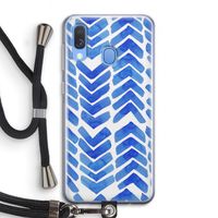 Blauwe pijlen: Samsung Galaxy A40 Transparant Hoesje met koord