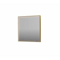 Spiegel INK SP19 80x4x80 cm incl. direct LED-Verlichting Rondom en Spiegelverwarming Geborsteld Mat Goud