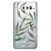 Tropical watercolor leaves: LG V30 Transparant Hoesje