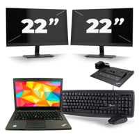 Lenovo ThinkPad L470 - Intel Core i5-7e Generatie - 14 inch - 8GB RAM - 256GB SSD - Windows 11 + 2x 22 inch Monitor