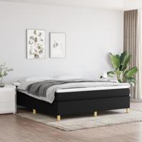 Boxspring met matras stof zwart 160x200 cm