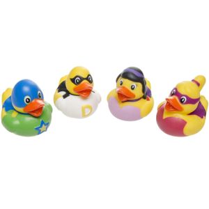 4x Super Helden badeendjes 5 cm