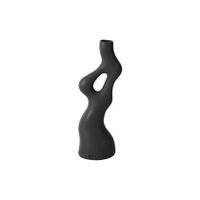present time - Vase Organic Swirls polyresin black