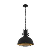 EGLO Cannington Hanglamp - E27 - Ø 38,5 cm - Zwart, Goud - thumbnail