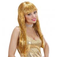 Verkleed pruik - goud - glitter - damespruik - tinsel/folie verkleedpruiken Verkleed pruik - goud - glitter - damespruik - tinsel/folie verkleedpruiken