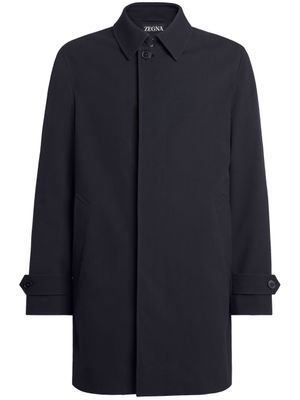 Zegna manteau à fermeture dissimulée - Bleu