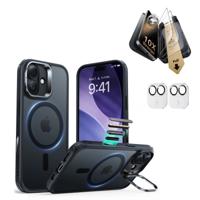 iPhone 17 Bundle Classic Hybrid Magnetic Case (Camera Control, Stash Stand) and Armorite Pro Screen Protector - Frosted Black