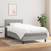 Boxspring met matras stof lichtgrijs 90x190 cm