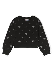 Chiara Ferragni Kids sweat à ornements strassés - Noir