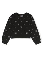 Chiara Ferragni Kids sweat à ornements strassés - Noir - thumbnail