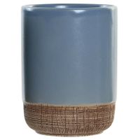 Badkamer tandenborstelhouder / drinkbeker - polystone - korenblauw - 8 x 10 cm - thumbnail