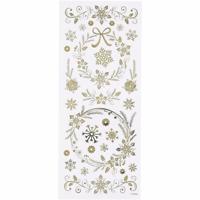 Sneeuwvlokken Stickervel - 29x gouden stickers - kerst decoraties