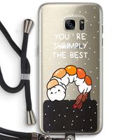 You're Shrimply The Best: Samsung Galaxy S7 Edge Transparant Hoesje met koord