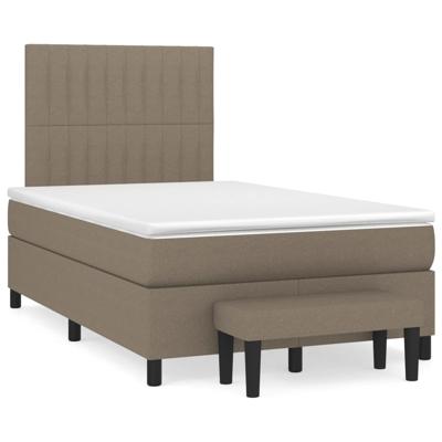 Boxspring met matras stof taupe 120x190 cm