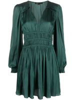 Maje robe courte en satin à taille empire - Vert - thumbnail