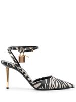 TOM FORD Padlock 80mm zebra-print pumps - Noir