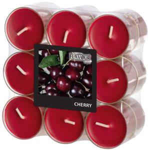 Geur theelichtjes/waxinelichtjes - transparant - 18x - Cherry aroma - 6 branduren