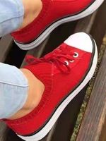Flying Woven Lace-up Sports Shoes - thumbnail