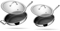 Stahl Cookware Koekenpannenset Hybrid ø 24 & 28 cm - inclusief glazen deksels