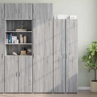 Opbergkast smal 50x42,5x225 cm bewerkt hout grijs sonoma eiken