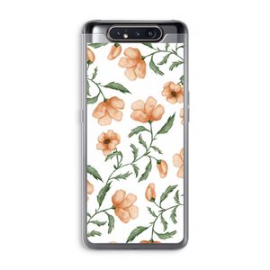Peachy flowers: Samsung Galaxy A80 Transparant Hoesje
