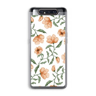 Peachy flowers: Samsung Galaxy A80 Transparant Hoesje