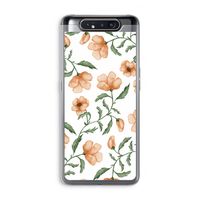 Peachy flowers: Samsung Galaxy A80 Transparant Hoesje