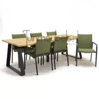 Tuinstoel Anzio dining Forest green met Basso 240 cm teaktafel