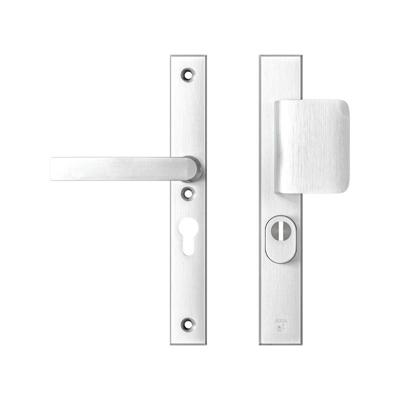AXA AXA veiligheidsbeslag voordeur Edge Plus rechth. smalschild D-knop/Blok-kruk PC55 met kerntrekbeveiliging SKG3 - aluminium