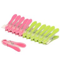 Wasknijpers - 48x - groen/roze - kunststof /metaal - 8 cm - thumbnail