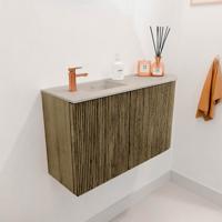 Toiletmeubel Mondiaz Joya Dlux | 71.6 cm | Meubelkleur Dusk | Faye wastafel Opalo Wasbak Links | 1 kraangat