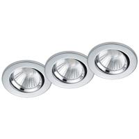 Dimbar LED Inbouwspot 3-Pack 5W - Warm Wit 3000K - Mat Chroom Ø80mm